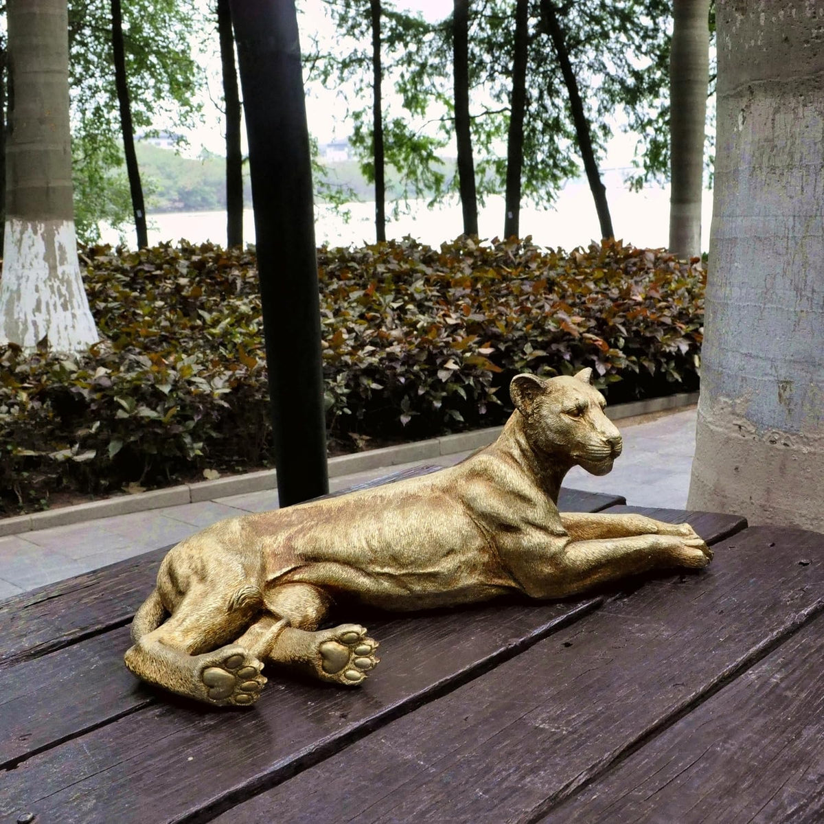 Gold Leopard Sculpture