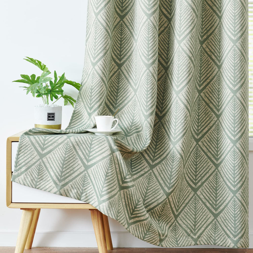Geometric Blackout Grommet Curtains, Set of Two