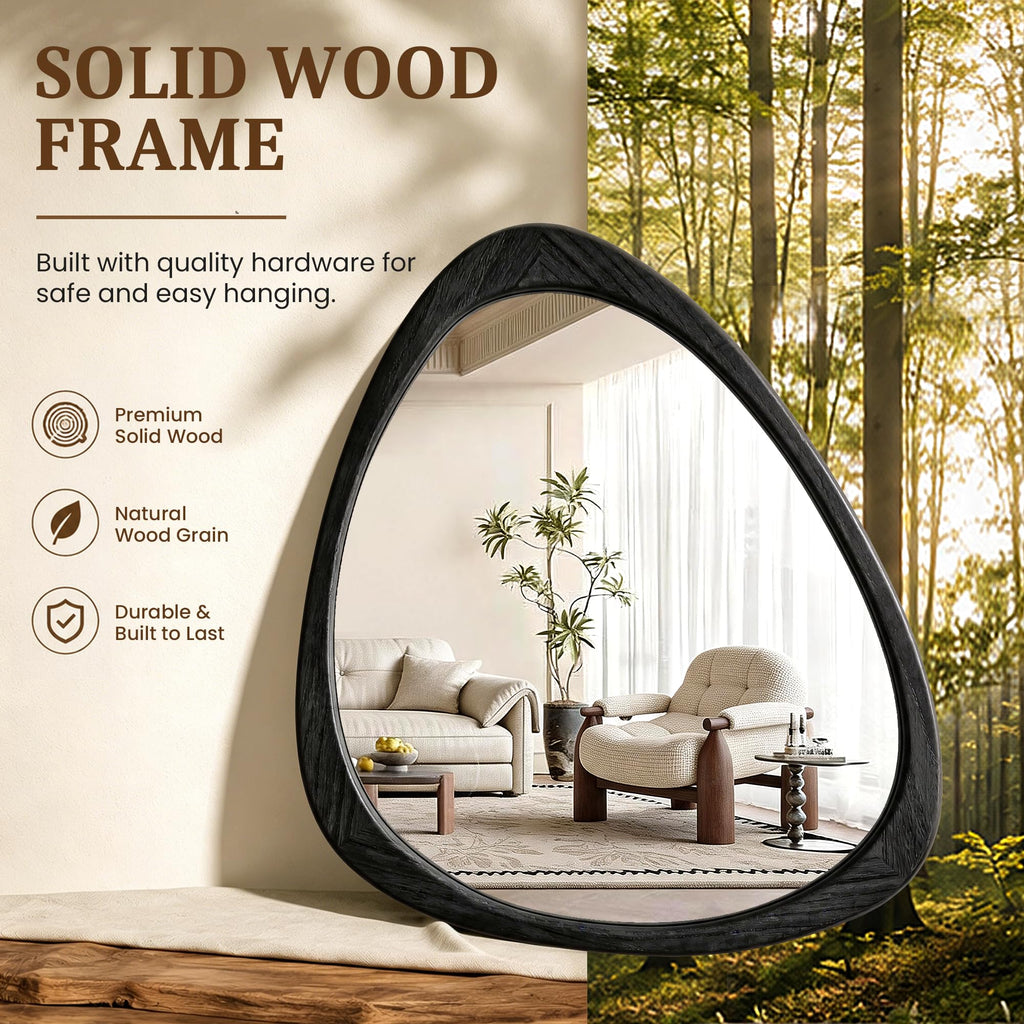 Solid Wood Irregular Full-Length Mirror