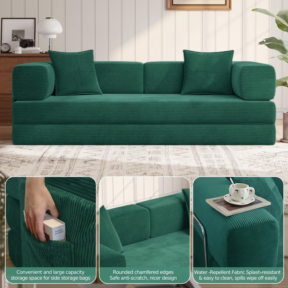 78.8'' Futon Sofa Bed, Boneless Couches for Living Room