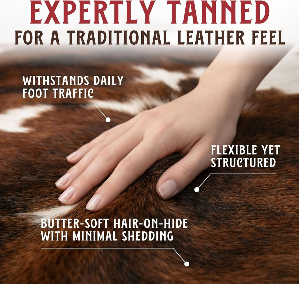HIDES BAZAAR Brown Brindle Cowhide Rug 5x7 ft, Real Hair on Hide Area Rug