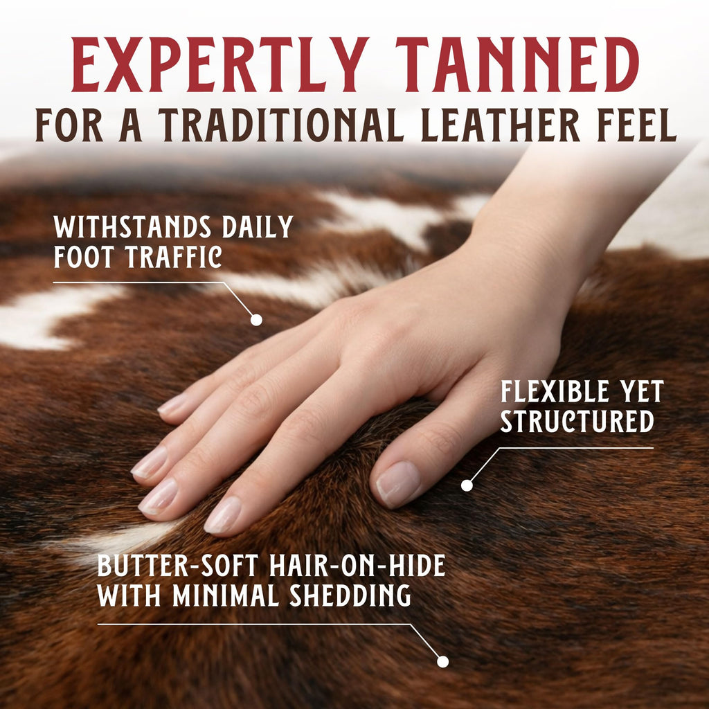 HIDES BAZAAR Brown Brindle Cowhide Rug 5x7 ft, Real Hair on Hide Area Rug