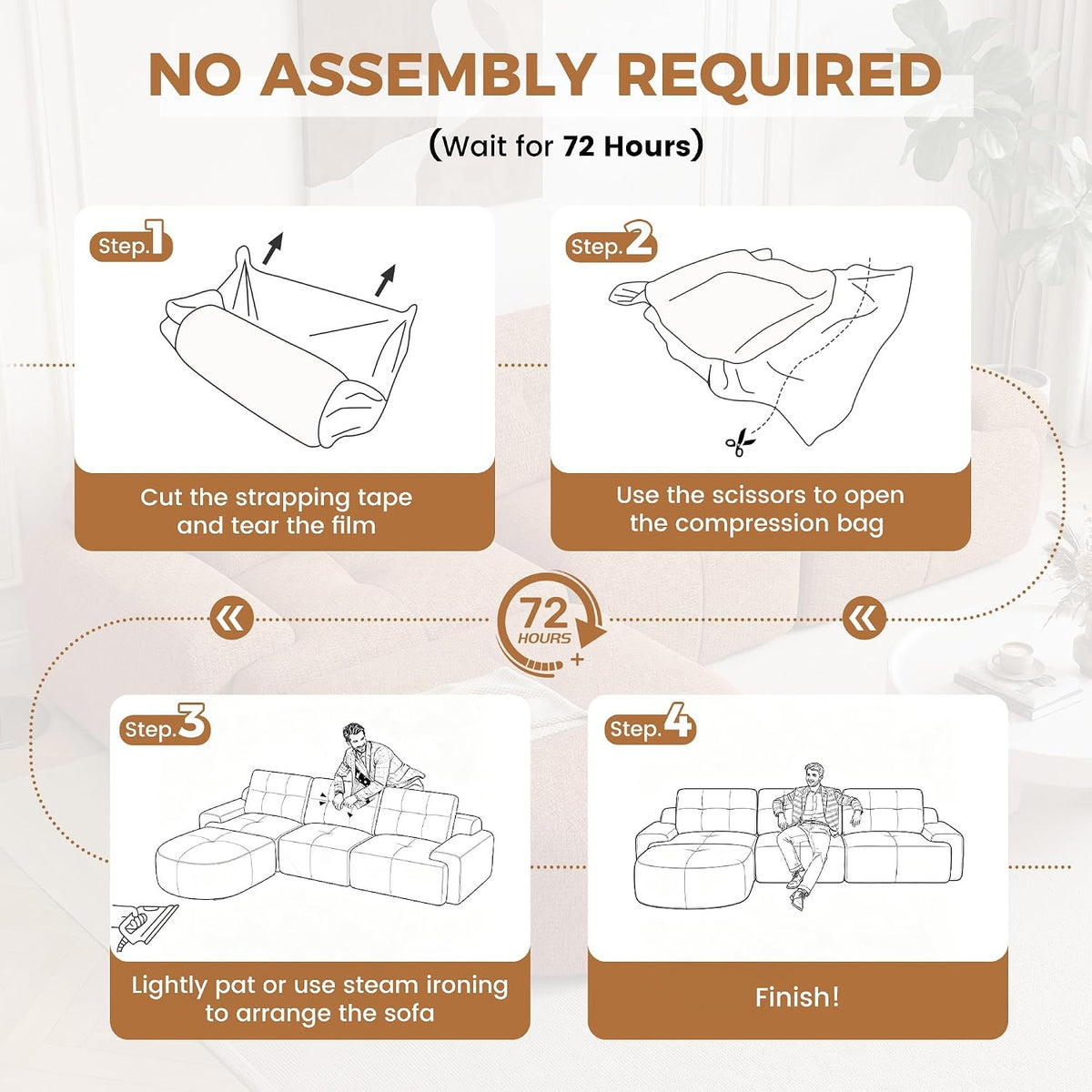 110" Modern Modular Sectional Sofa