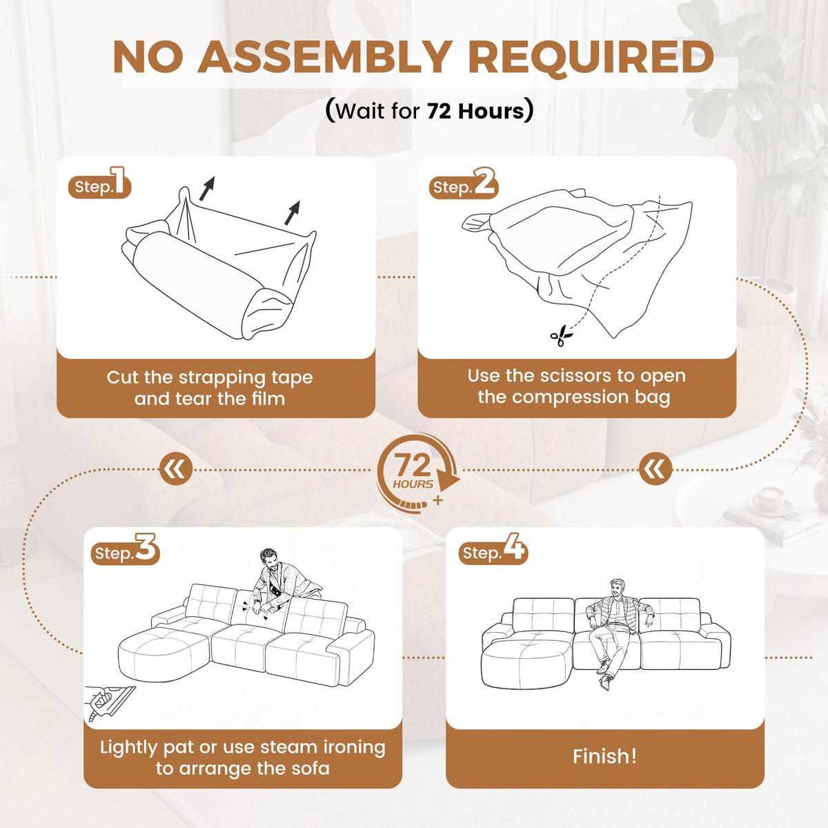 110" Modern Modular Sectional Sofa