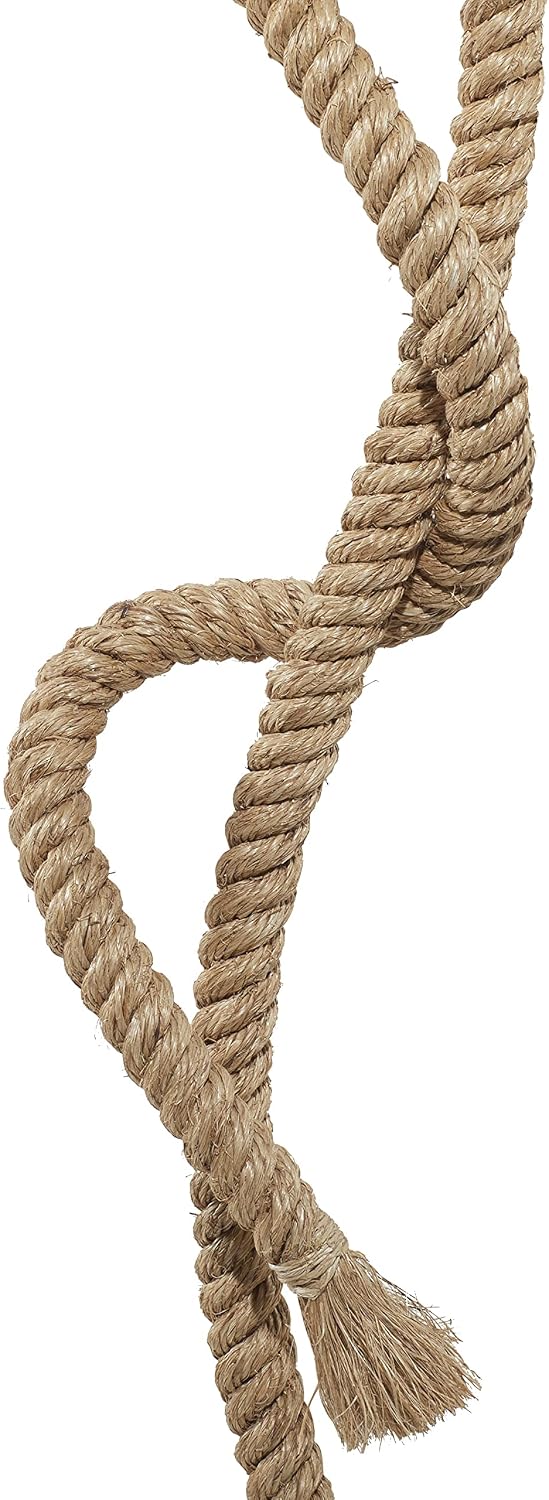 Deco 79 Jute Rope Room Floor Lamp Twisted Rope Standing Tall Lamp with Cream Linen