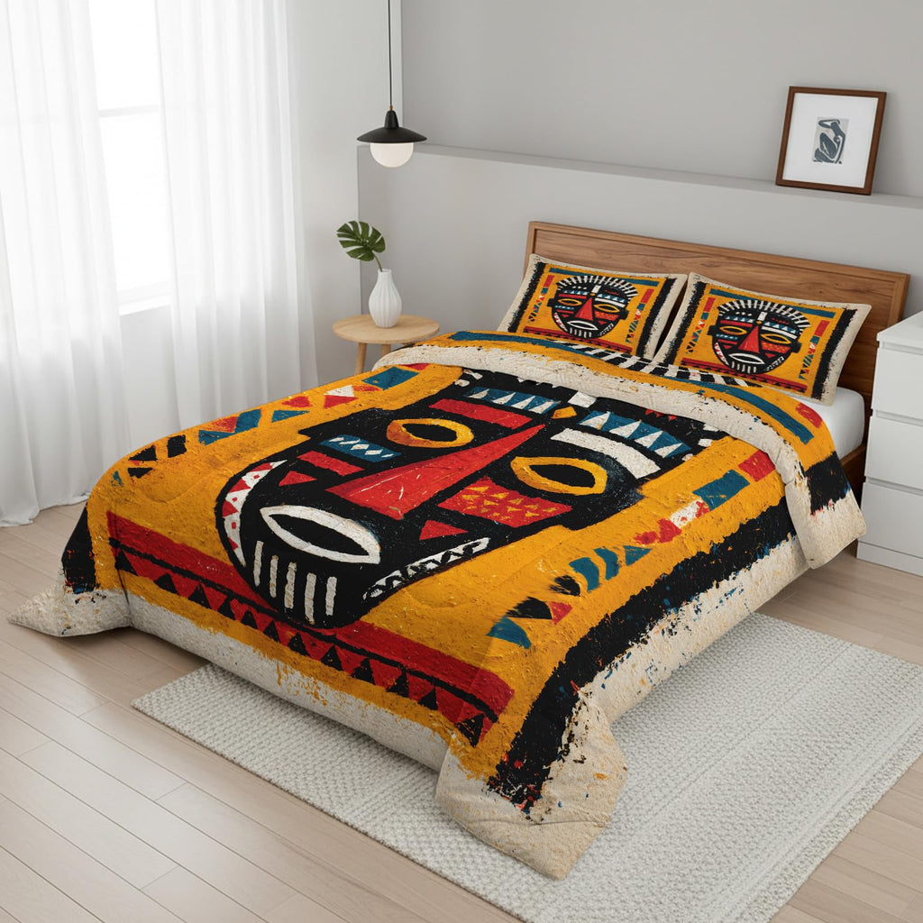 Patchwork Geometric Queen Size Comforter Sets 3 Piece