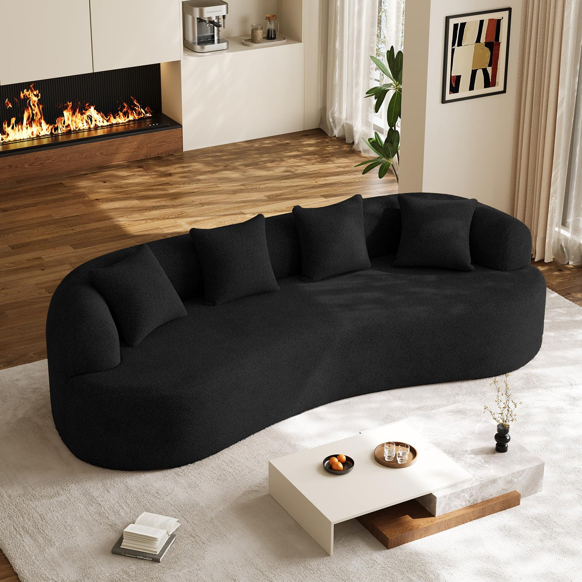 Oversized Chenille Cloud Sectional with Pillows