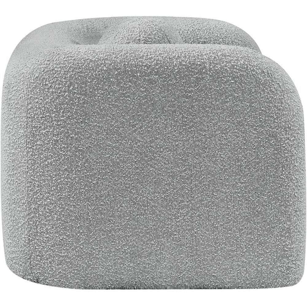 Art Deco Bouclé Accent Chair with Ball Pillow
