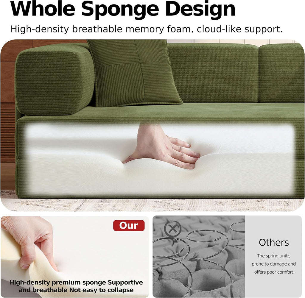 78.8'' Futon Sofa Bed, Boneless Couches for Living Room