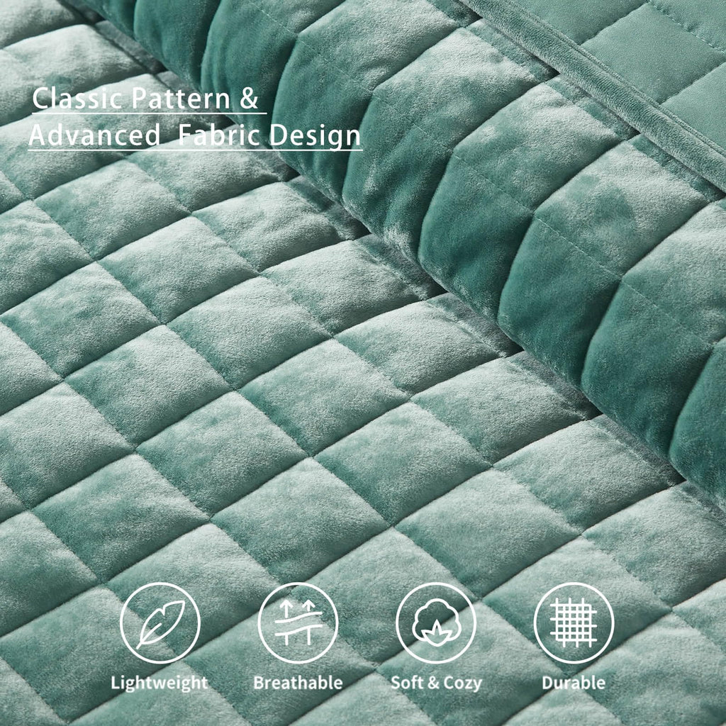 LEAONME Velvet Quilt King Size-98''x106''