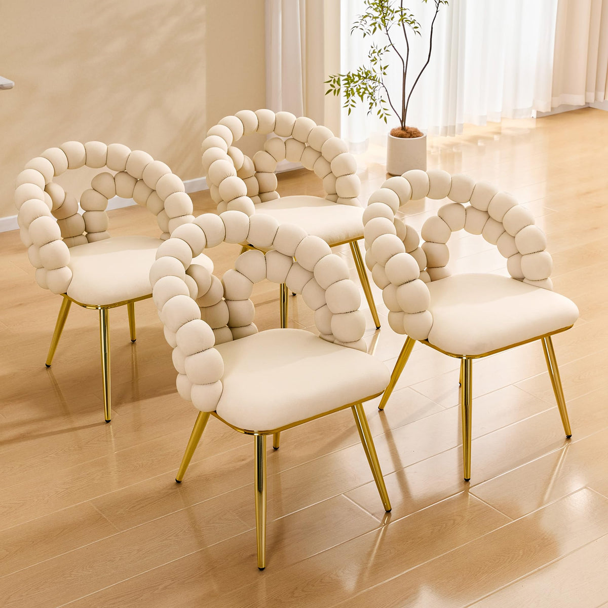 Bubble-Back Velvet Dining Chairs