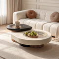 Teardrop-Shaped Coffee Table, Modern Living Room Nesting Coffee Table Set