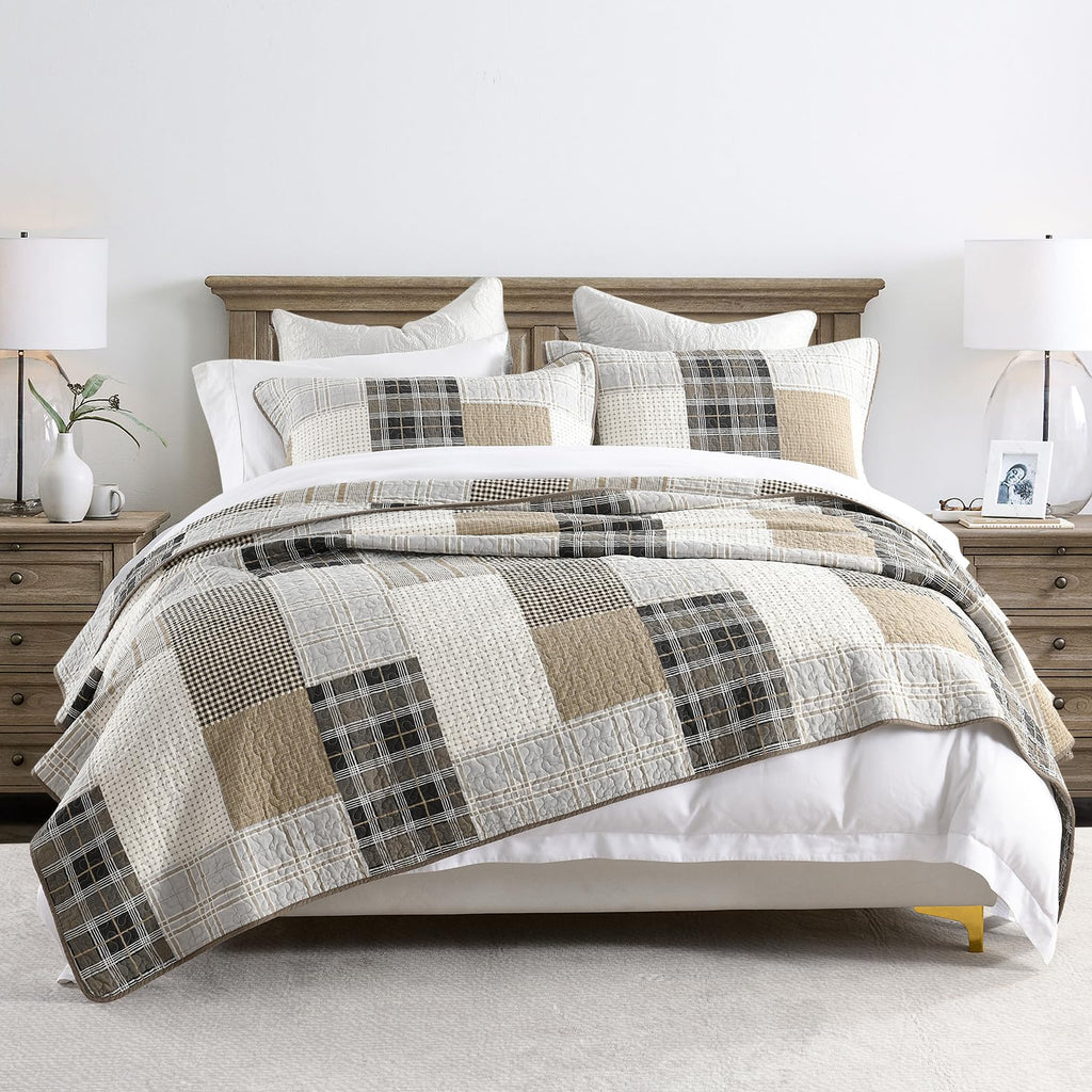 PANGUSHAN 100% Cotton Quilt Set Queen Size