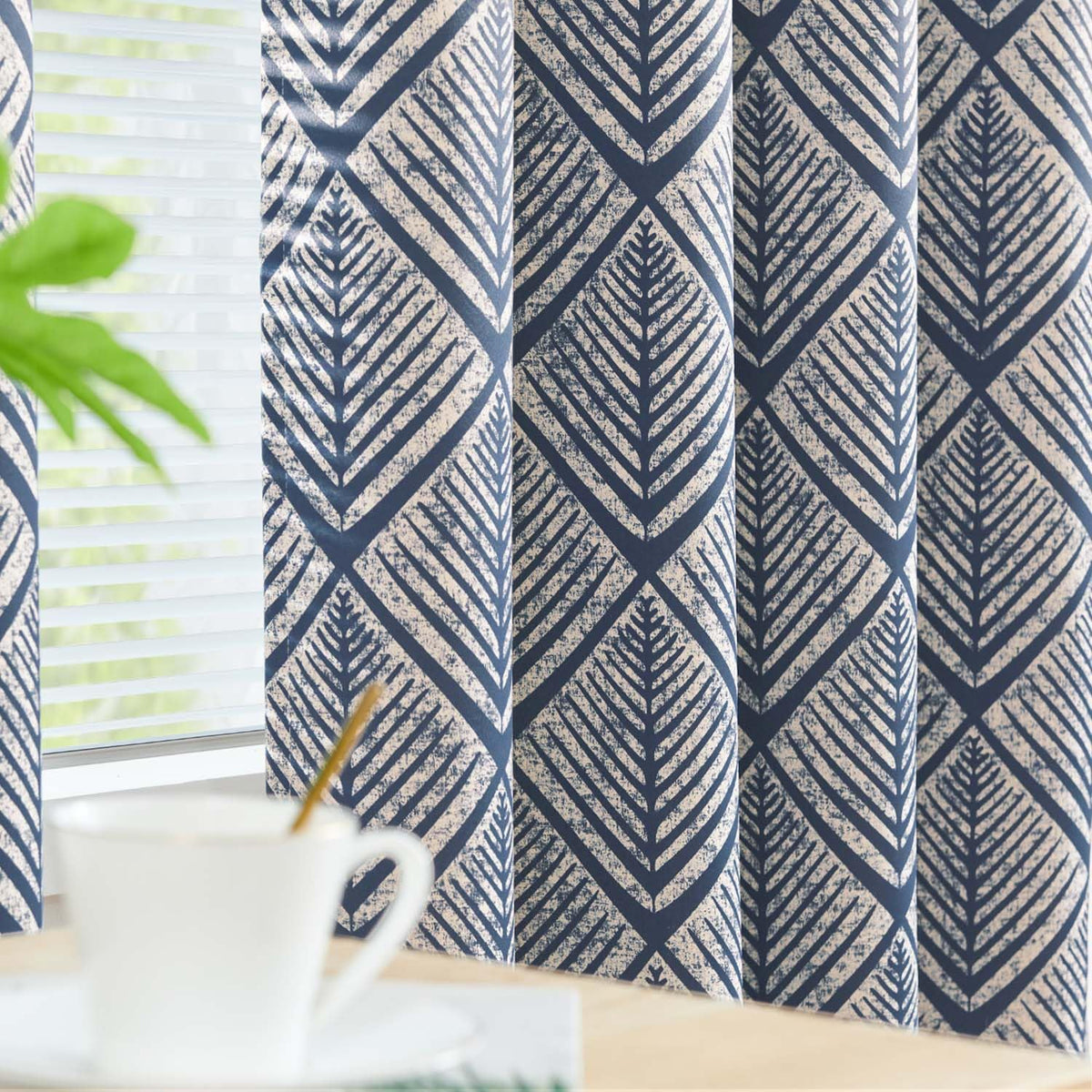 Geometric Blackout Grommet Curtains, Set of Two