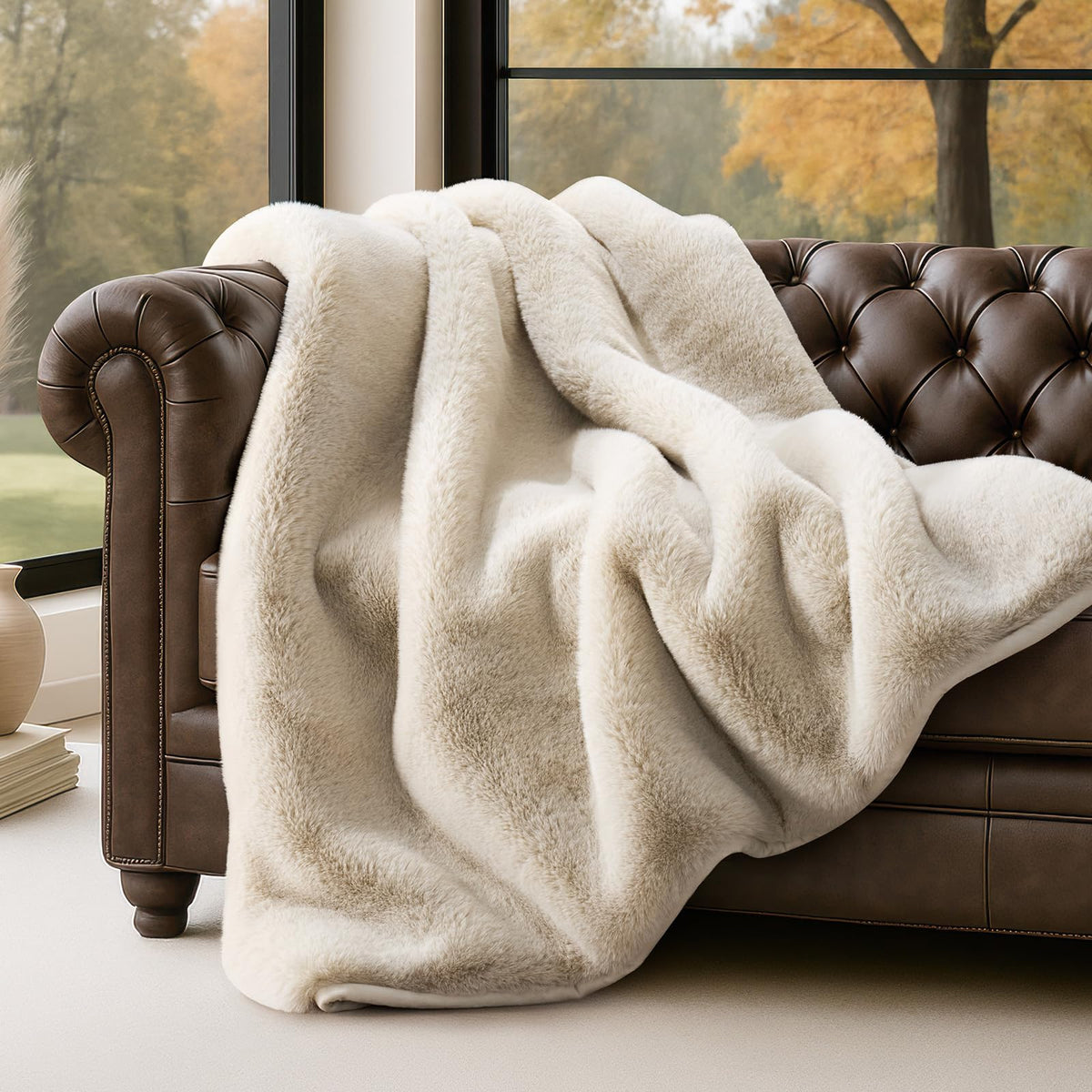 Faux Chinchilla-Fur Throw Blanket