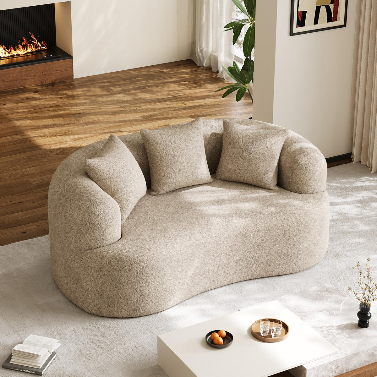 Oversized Chenille Cloud Sectional with Pillows