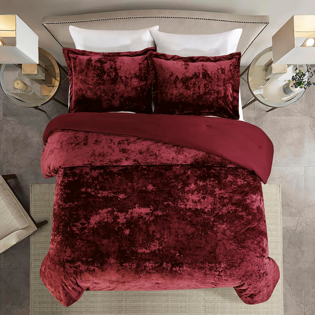 Luxury Velvet Queen Size Comforter Set