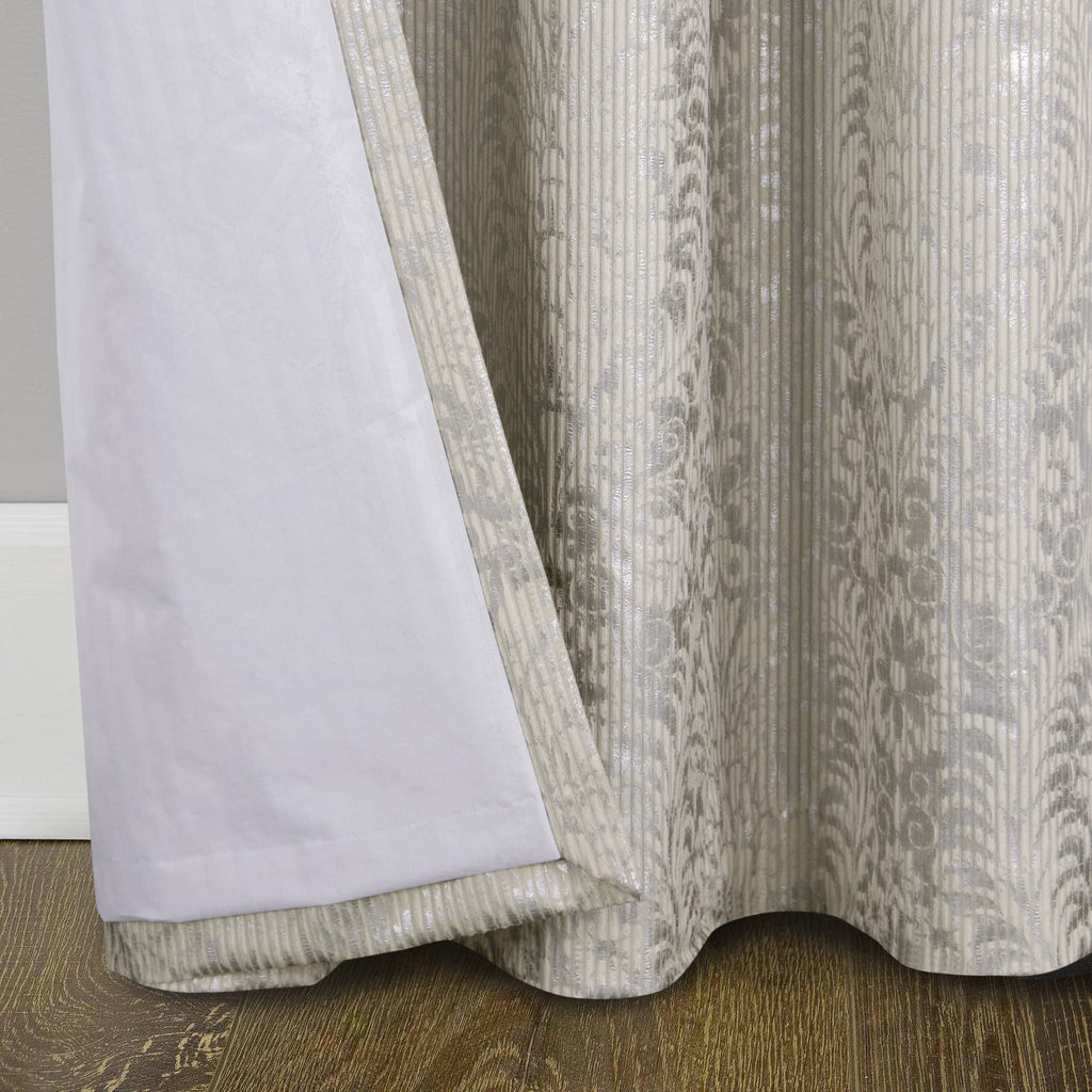 Damask Foil-Print Velvet Blackout Curtains
