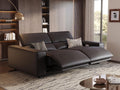 POVISON Benjamin 77'' Faux Leather Reclining Sofa, 2 Seater, Black