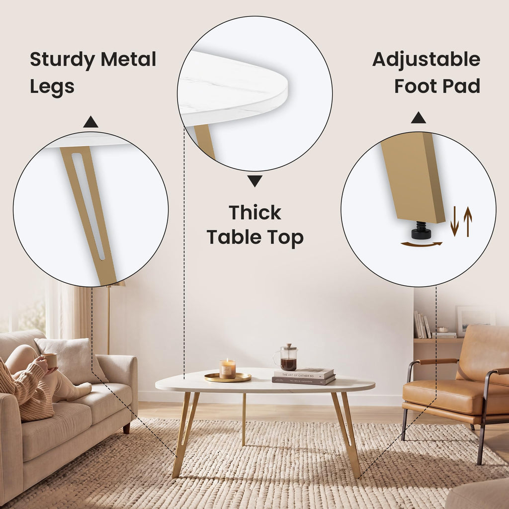 Triangle Coffee Table with Storage Shelf