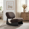Merax Modern Rocking Chair Accent Glider Chair, Dark Brown