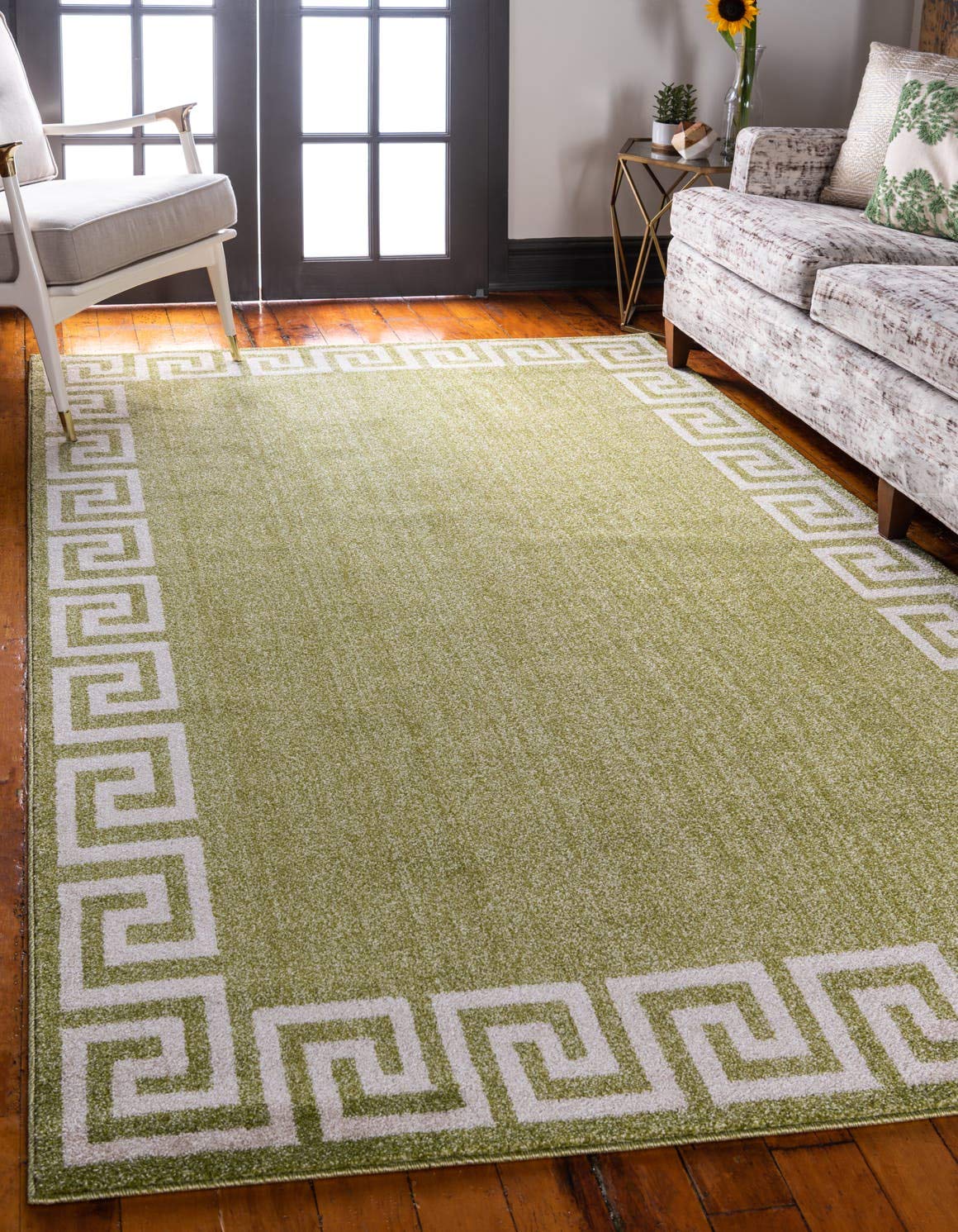Unique Loom Athens Collection Classic Geometric Modern Border Design Area Rug