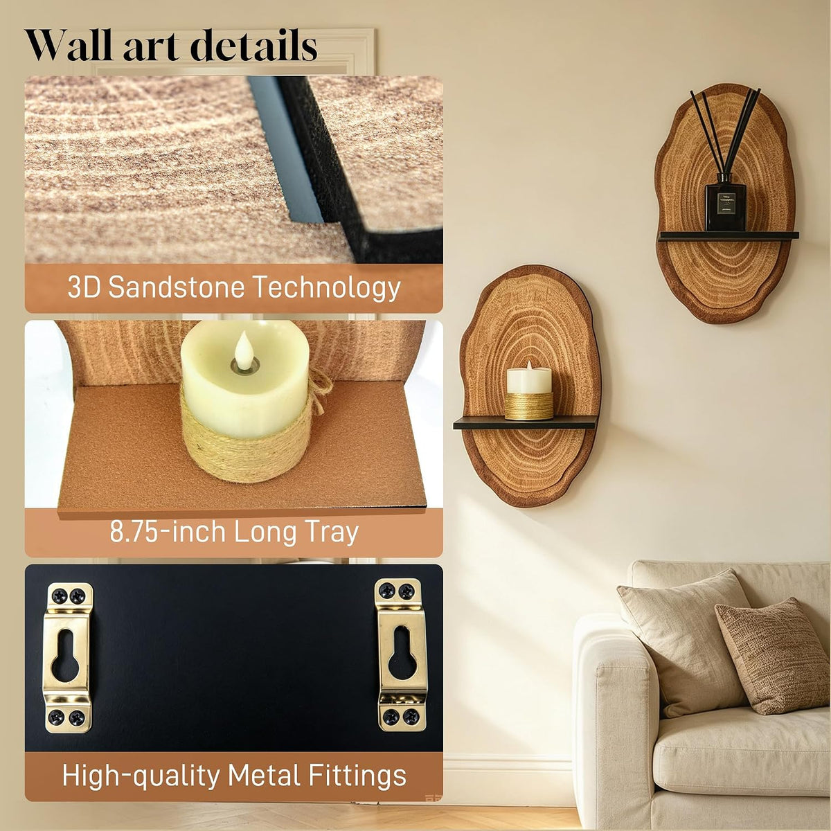 Rustic Multi-Layer Floating Shelves – Set of 2