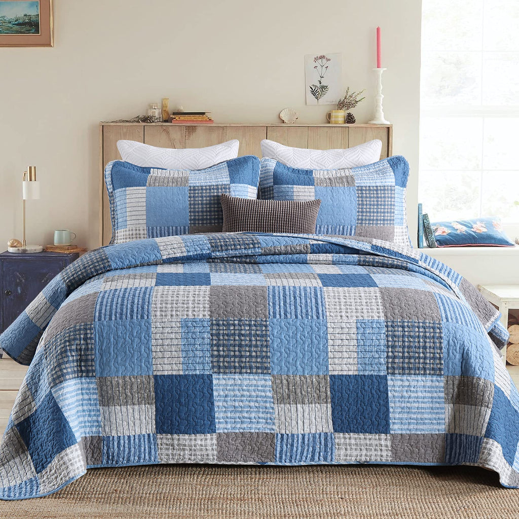 PANGUSHAN 100% Cotton Quilt Set Queen Size