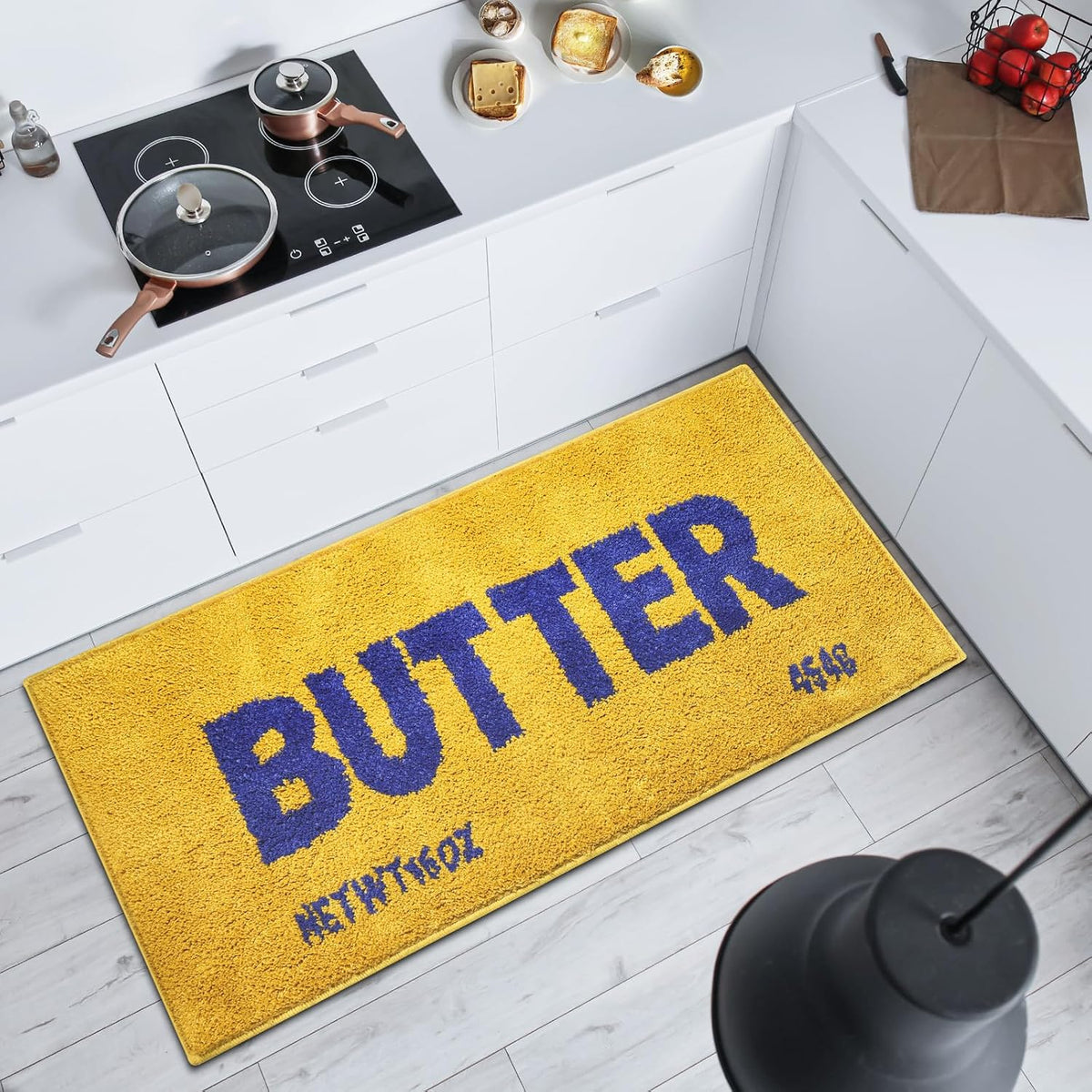 Butter Rug - Bright Yellow Plush Shaggy Non Slip Runner Kitchen Mat and Ultra Soft Accent Rug for Living Room Bedroom or Entryway - 47"x20" Fluffy Indoor Carpet