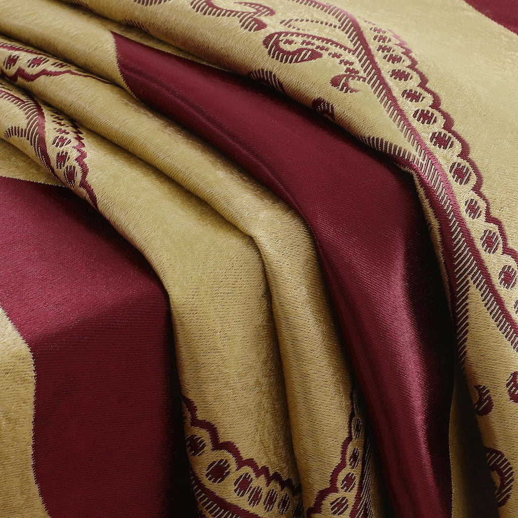 Wave Jacquard Grommet Curtains, Set of Two