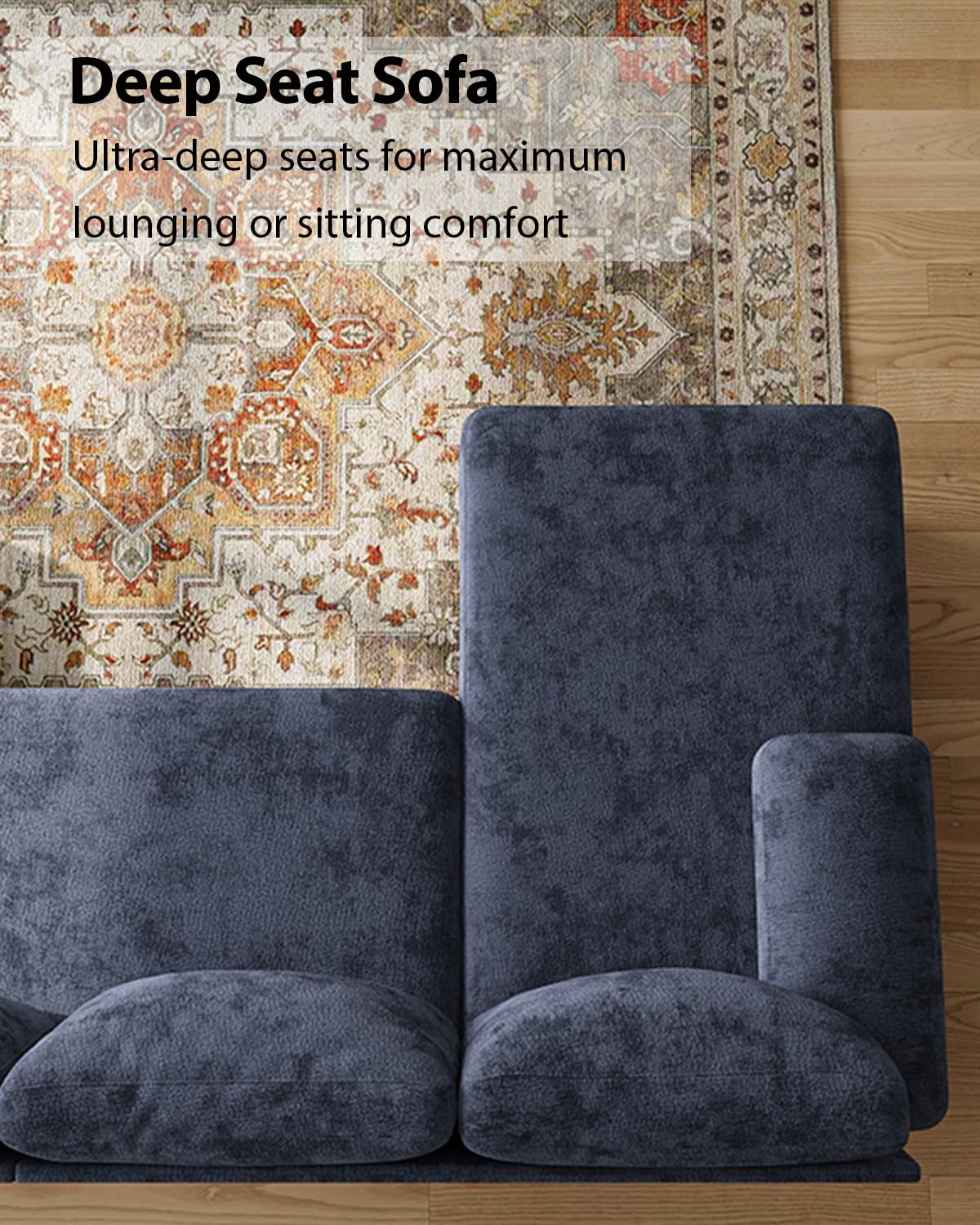 112" U-Shaped Chenille Double-Chaise Sectional Sofa