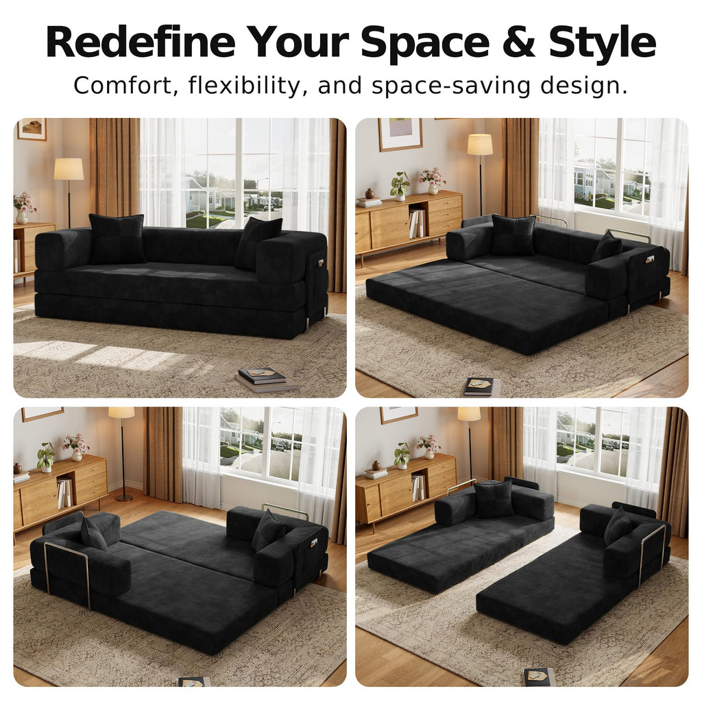 78.8'' Futon Sofa Bed, Boneless Couches for Living Room