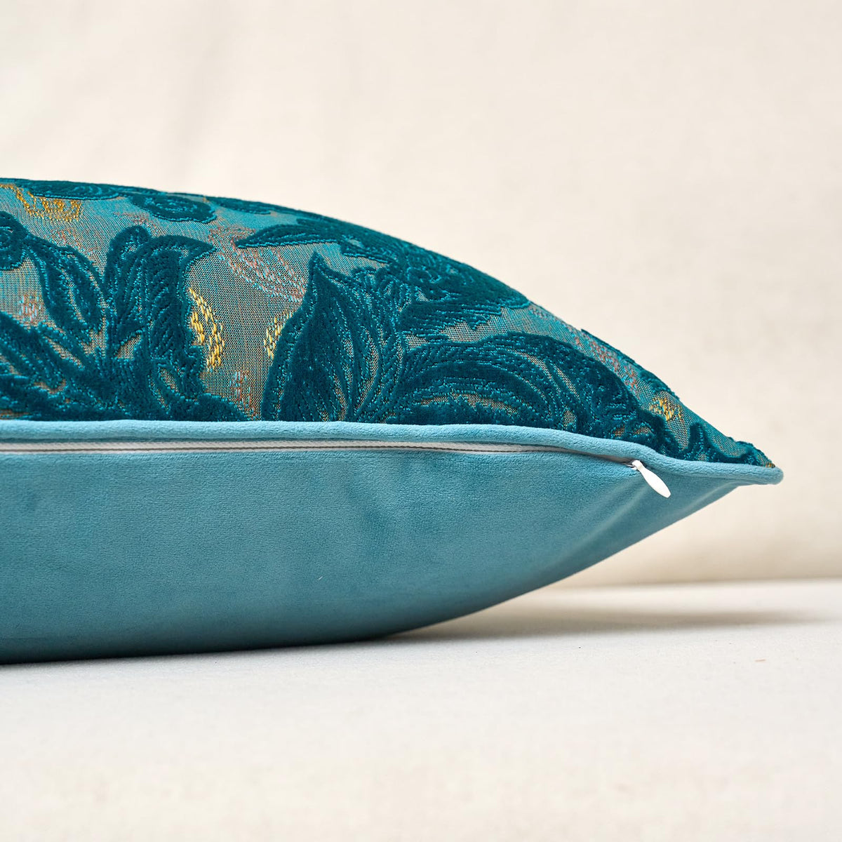 Vintage Floral Cut-Velvet Pillow Cover