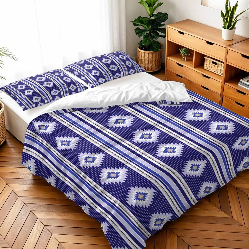 3 Pieces Duvet Cover Queen Bedding Sets Western Ethnic Brown Geometric Luxury Soft
