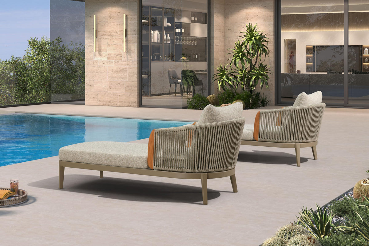 PURPLE LEAF Pool Lounge Chairs Set of 2 Plush Olefin Cushion Chaise Lounge