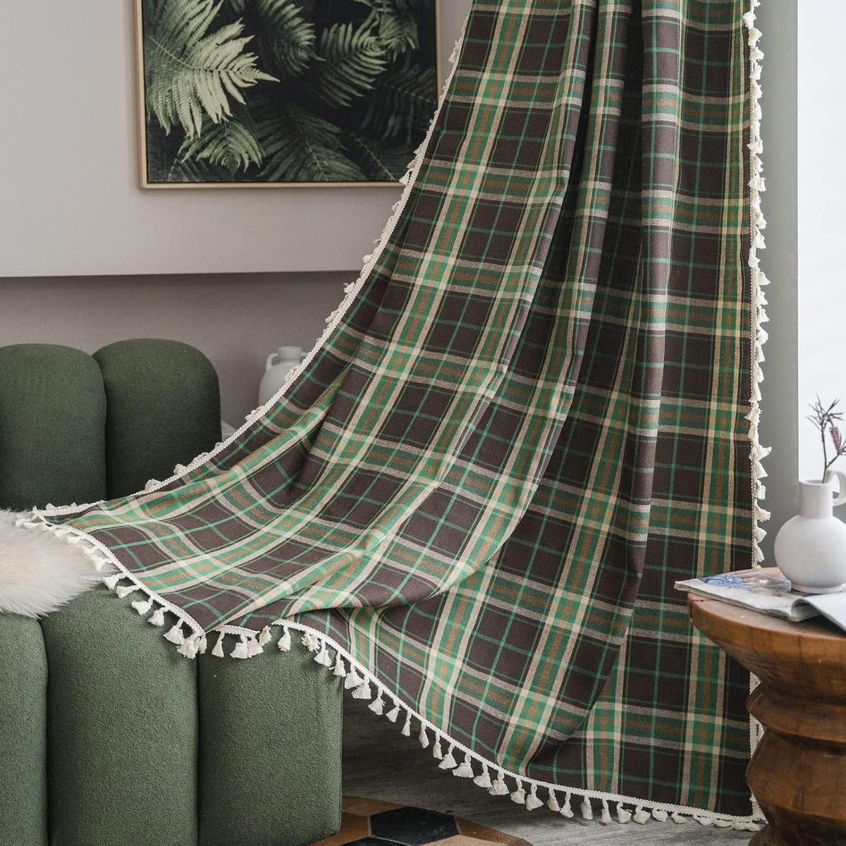 Boho Tassel Rod-Pocket Curtain Panel