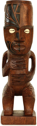 G6 Collection Handmade Wooden Primitive Tattoo Face Tribal Statue Sculpture Tiki