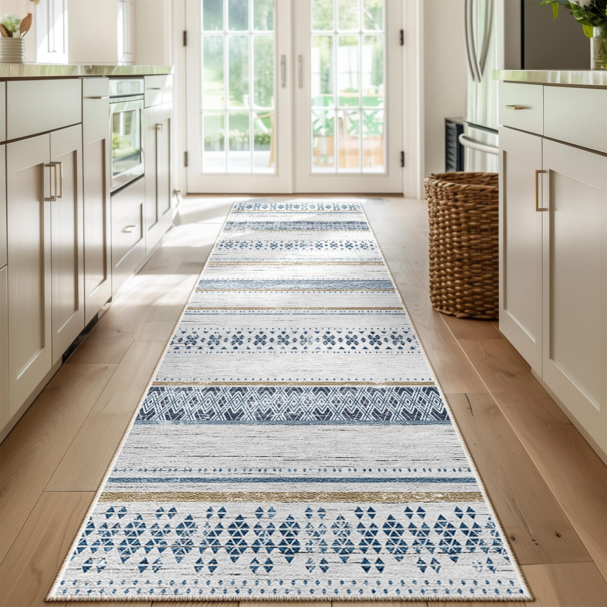 8x10 Washable Area Rugs for Living Room Boho Bedroom Rug Colorful/Black