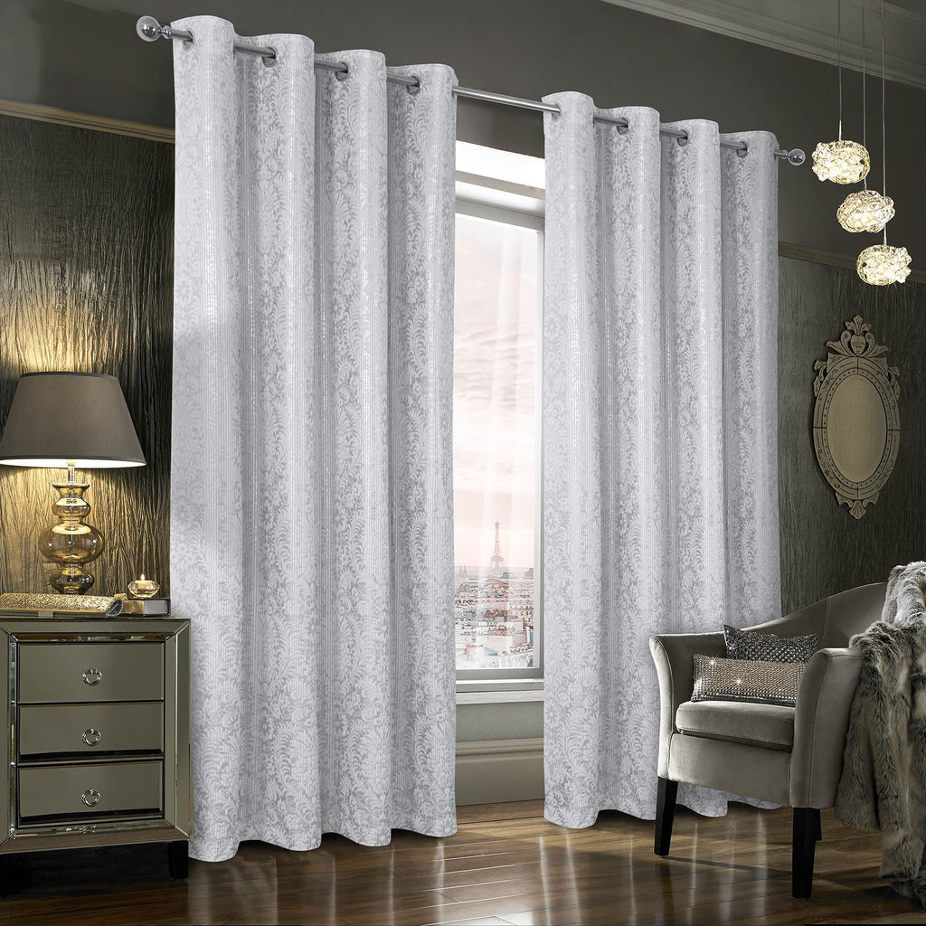 Damask Foil-Print Velvet Blackout Curtains