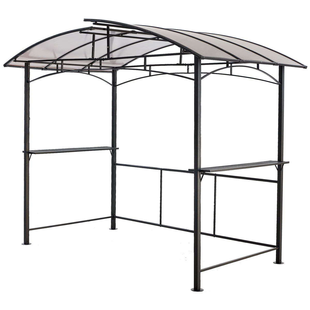 Steel Hardtop Grill Gazebo with Side Shelves