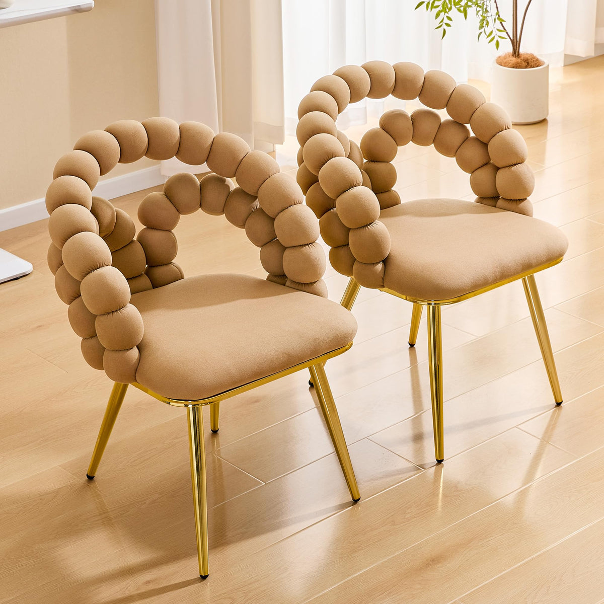 Bubble-Back Velvet Dining Chairs