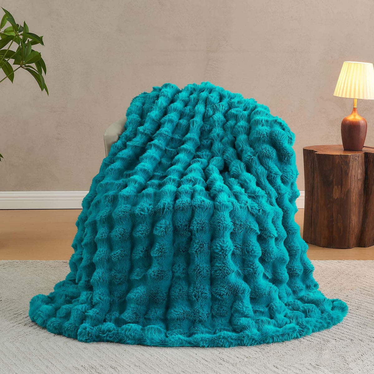 Cow-Print Faux Fur Throw Blanket
