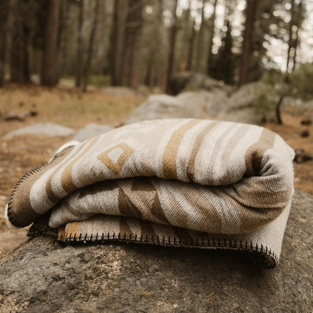 Aztec Sherpa-Lined Throw Blanket