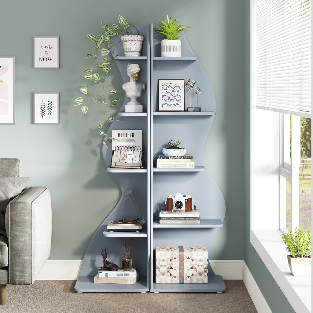 Modern Five-Tier Corner Bookshelf
