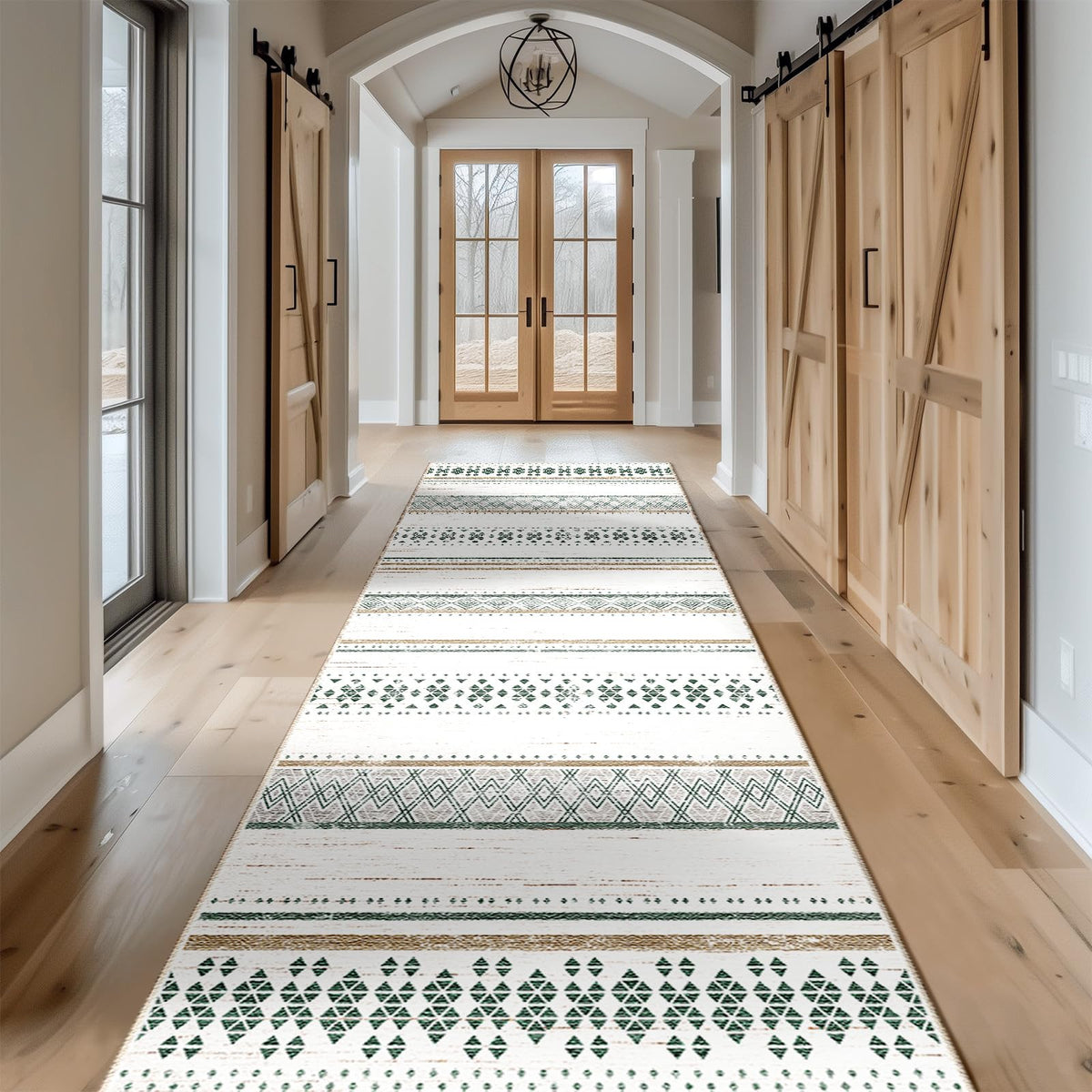 8x10 Washable Area Rugs for Living Room Boho Bedroom Rug Colorful/Black