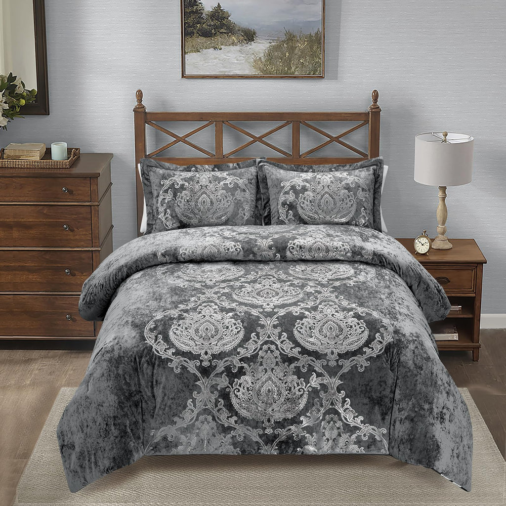 Sunshine Nicole Metallic Print Comforter Set