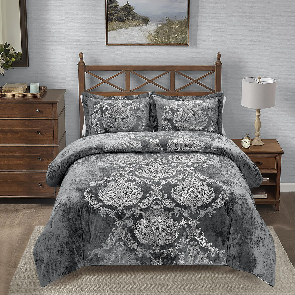 Sunshine Nicole Metallic Print Comforter Set