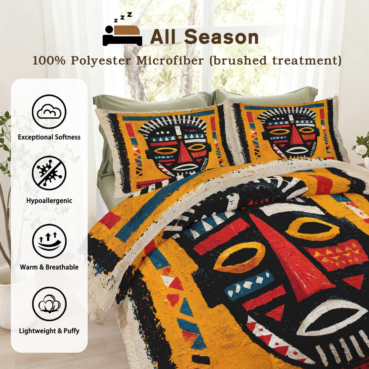 Patchwork Geometric Queen Size Comforter Sets 3 Piece