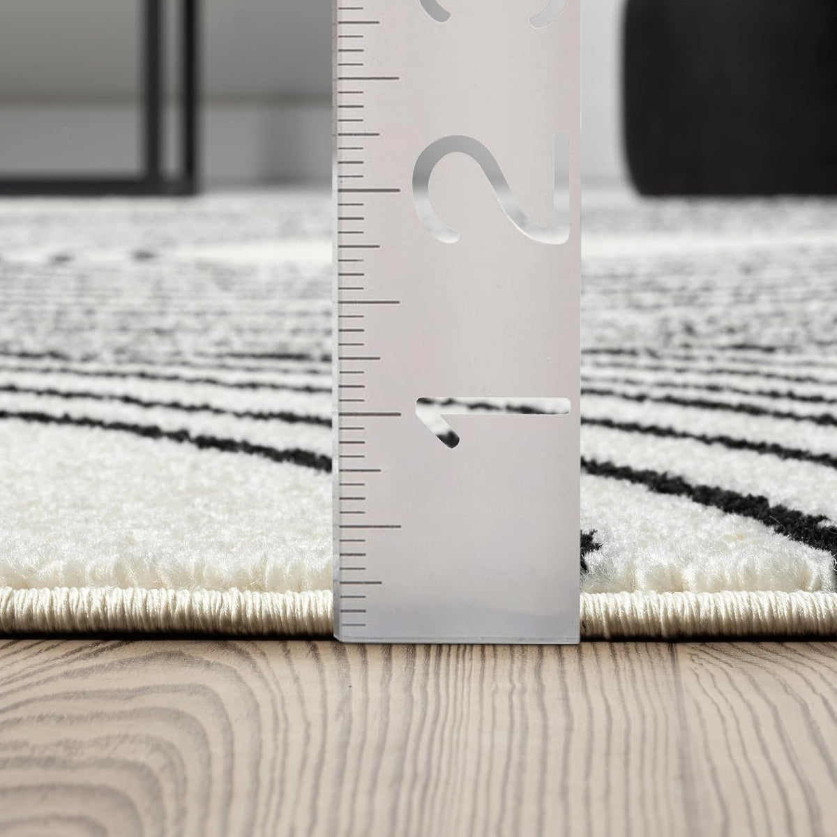 Abani Cream and Black Swirl Area Rug