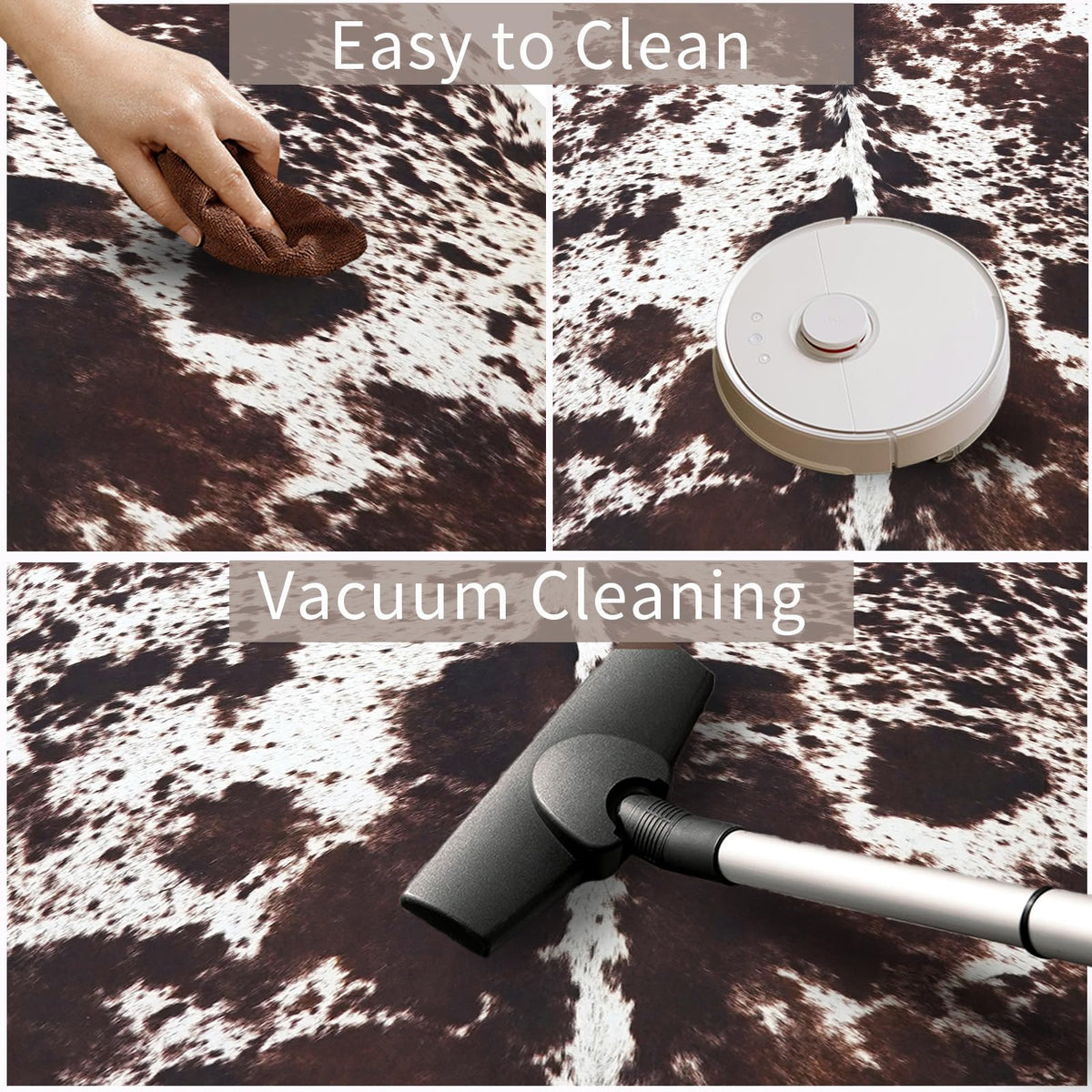 Faux Cowhide Rug 4.6x5.2 ft Cow Hide Faux Cowhide for Living Room Bedroom Dining